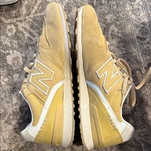 New Balance Men's Mustard Suede & White Accent Sneakers